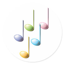 多彩な音符 シール