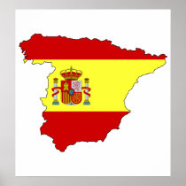 大型スペインの旗の地図 プリント