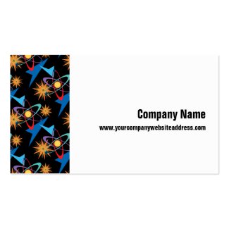 宇宙時代のレトロの多彩パターン 名刺テンプレート