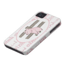 小さいピンクのコブタのiPhone 4の場合