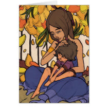 小さい夢みる人-母および子供 カード