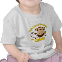 小さい猿の第1誕生日の男の子の乳児のTシャツ