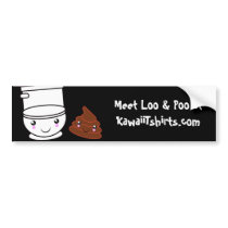 屋内トイレ及びPooかわいいKawaiiの友人のバンパーステッカー