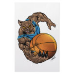 山猫のボブキャットのバスケットボール、青、L.の青い縞 レター用品
