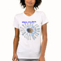 帽子の袖のRaglanの白い星のヒナギク tシャツ