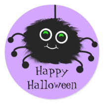 幸せなハロウィン曖昧なToonのくものステッカー 丸形シールステッカー