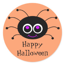 幸せなハロウィンToonのくものステッカー2 丸形シールステッカー