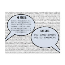 彼は言いました、彼女は日付Postca 2進符号の保存を言いました