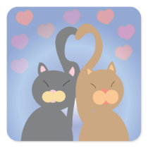 愛猫のステッカー 正方形シールステッカー