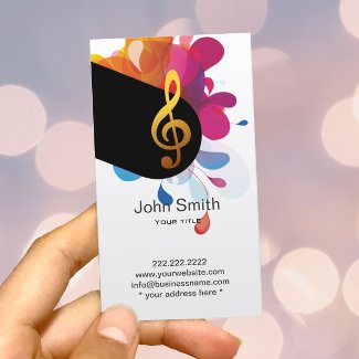 抽象的な流れる色の音楽業界カード ビジネスカードテンプレート