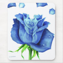 数々のな青のバラの花の絵画-