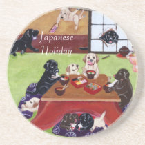 新年のLabradorsの日本のな絵画 コースター