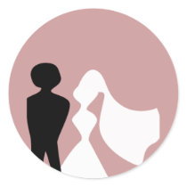 新郎新婦のシルエットの封筒のシール