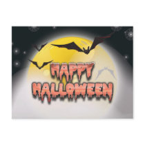 明るい月のハッピーハローウィンの郵便はがき