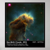 星の生れの雲M16 Hubbleの望遠鏡の写真 ポスター