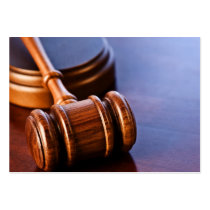 木の裁判官の槌 ビジネスカードテンプレート
