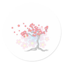 桜の花 丸形シールステッカー