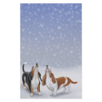 歌う雪のバセット犬文房具 オリジナルレター用品