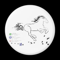 正しく疾走している馬(bw) [磁石] マグネット