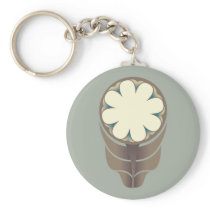 民間伝承の花KEYCHAINの灰色 キーホルダー