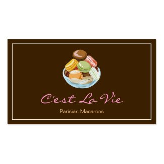 注文のフランスのなパリのマカロンのデザートの店 ビジネスカードテンプレート