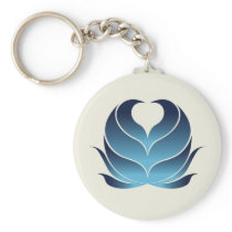 濃紺ハートの花KEYCHAIN