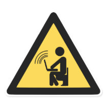 無線wifiのホットスポット! 三角形シール・ステッカー