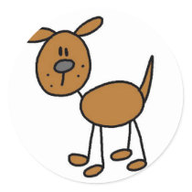 犬の棒図ステッカー シール