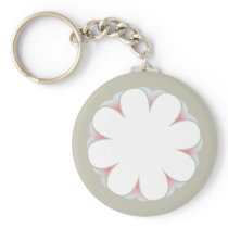 白い花KEYCHAINの暗灰色 キーホルダー