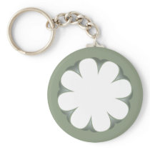 白い花KEYCHAIN MOSSGREEN キーホルダー
