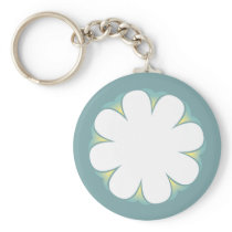 白い花KEYCHAIN POOLBLUE キーチェーン