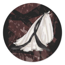 白黒婚礼衣裳 丸形シール・ステッカー