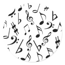 白黒音符音楽ステッカー- シール