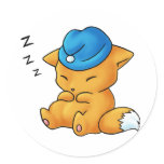 睡眠の帽子Fox シール・ステッカー