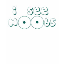 私はnoobsのTシャツを見ます