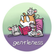 精神のステッカー(Gentleness)のフルーツ 丸形シール・ステッカー