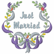 結婚したなリボンおよび花柄-ちょうど