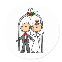 結婚のステッカー 丸形シール・ステッカー
