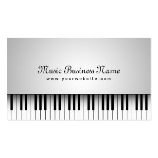美しく白いグランドピアノの音楽業界カード ビジネスカードテンプレート