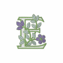 花のモノグラムの頭文字E