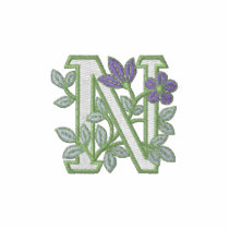 花のモノグラムの頭文字N