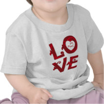 花柄の手紙の赤ん坊のTシャツ愛して下さい