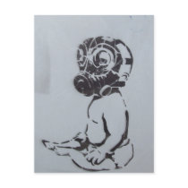 英国の落書きの郵便はがき