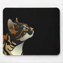 茶色のぶち猫のmousepad マウスパッド