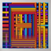 虹のWindowsの幾何学的なフラクタルのアートワーク