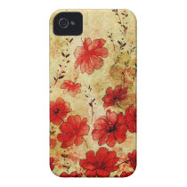 赤くグランジな花のiPhone 4