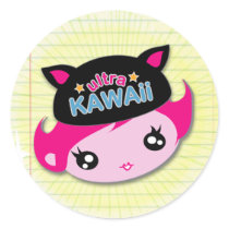超Kawaii -女の子のステッカー 丸形シール・ステッカー