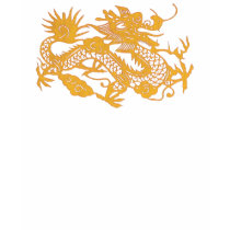 金ゴールドのドラゴンのTシャツ