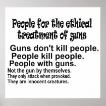 銃の白黒ポスターの倫理的な処置