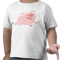 陽気な漫画のブタの子供のTシャツ
